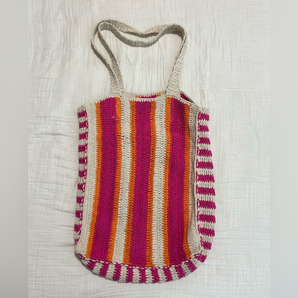 colorful beach tote bag